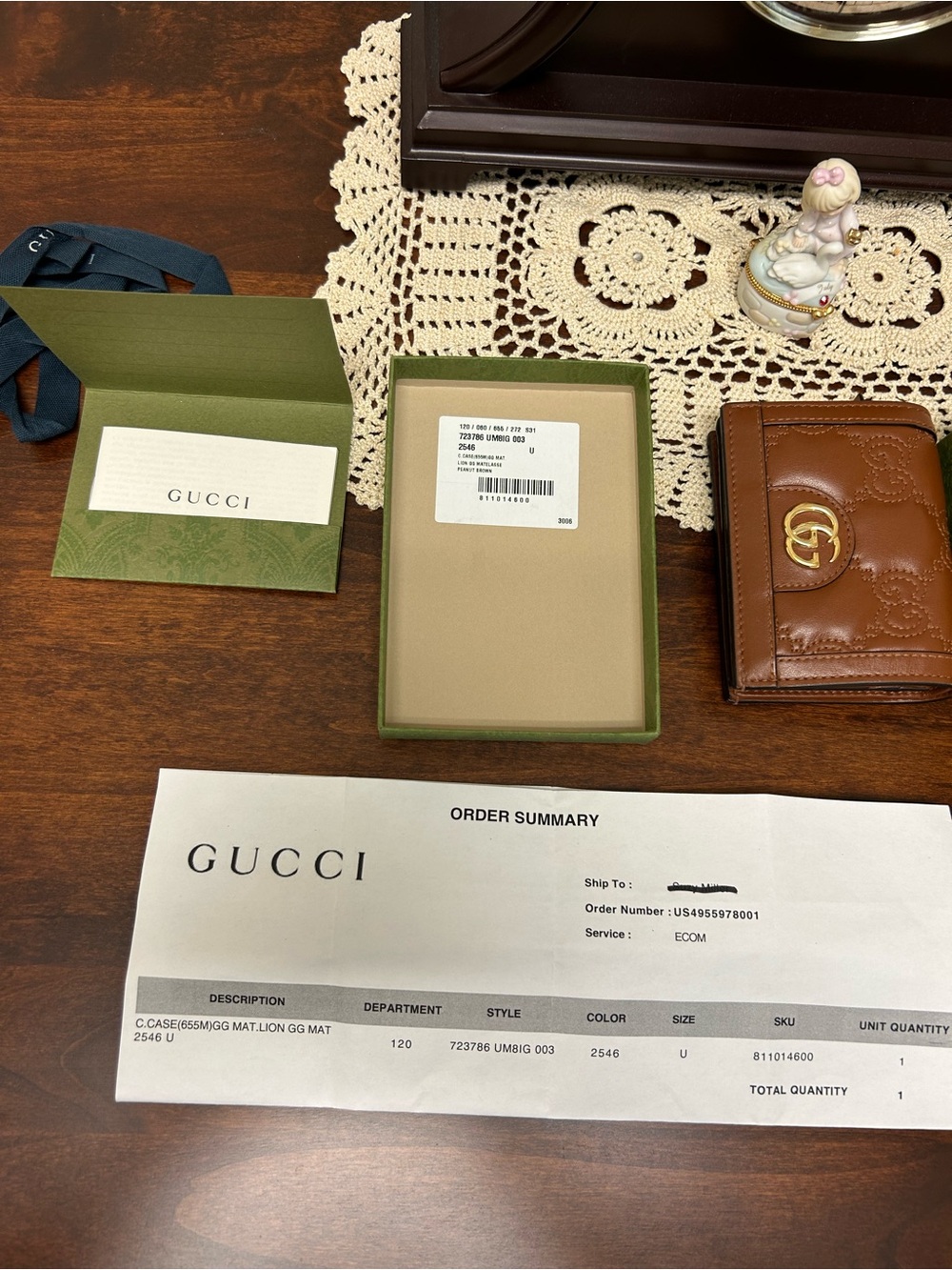 Gucci Marmont Brown Leather GG Embossed small Wallet with Gold Hardware - Picture 10 of 16